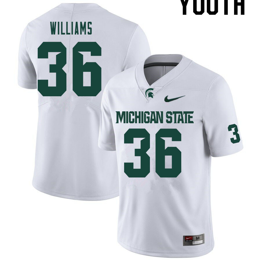 Youth #36 Torrell Williams Michigan State Spartans College Football Jerseys Sale-White
